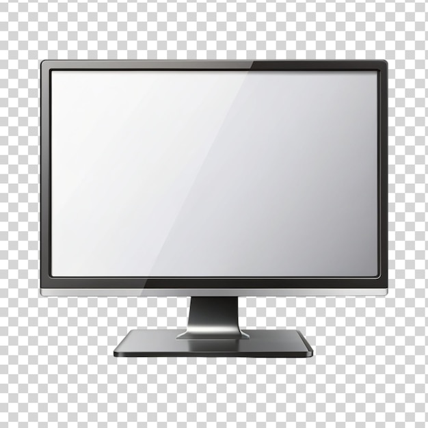 PSD modern flat screen lcd led monitor blank screen on transparent background