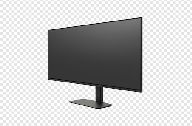 PSD modern flat screen monitor isolated on a transparent background