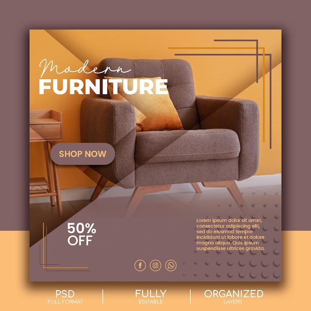 Modern furnituer social media poster design