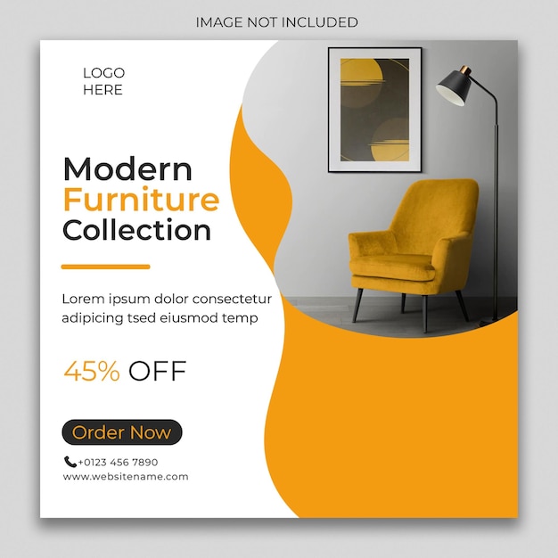 Modern Furniture collection social media banner template