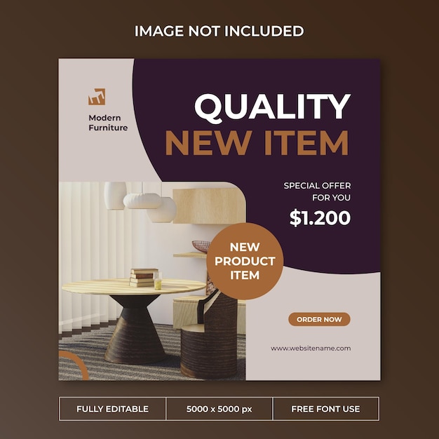 Modern furniture instagram post social media template