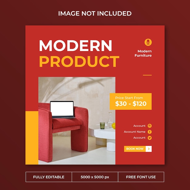 Modern furniture instagram post social media template