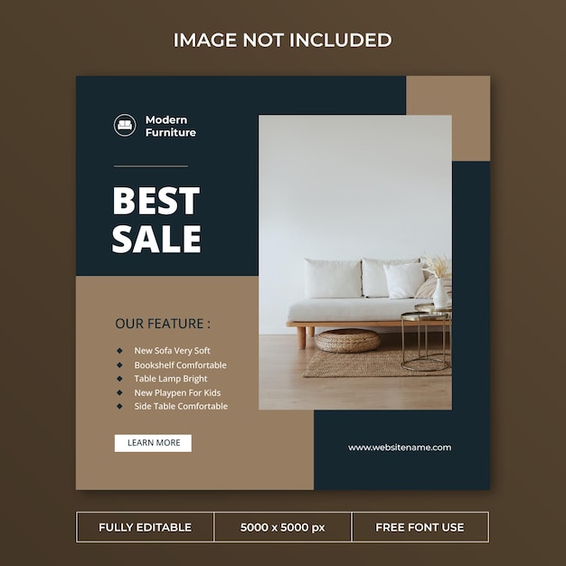 Modern furniture instagram post social media template