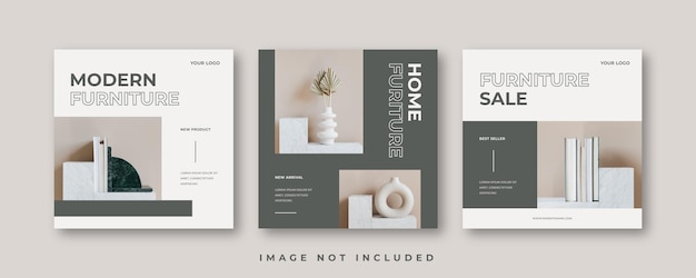 Modern furniture instagram social media post template