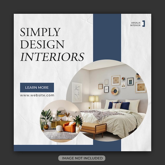 Modern furniture Instagram template or social media square flyer