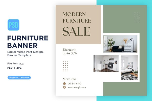 PSD modern furniture sale banner design template