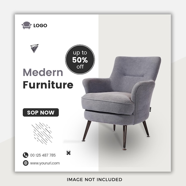 Modern furniture sale Instagram post banner template