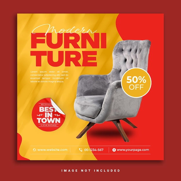 Modern Furniture sale Instagram social media post banner template