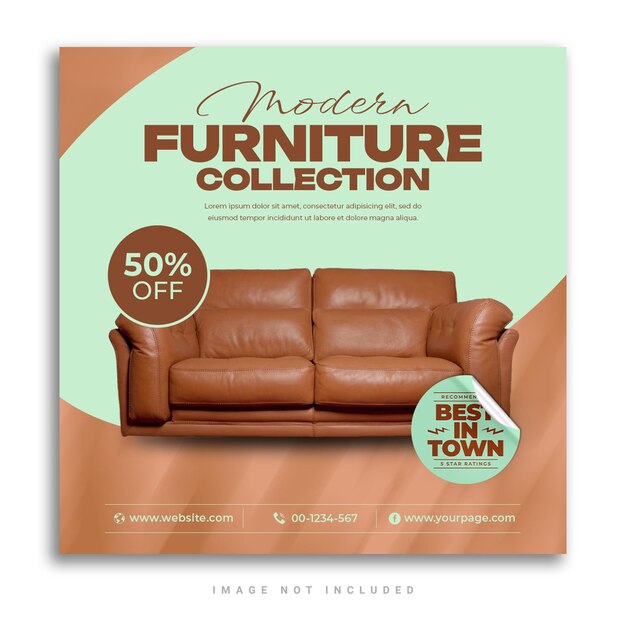 Modern Furniture sale Instagram social media post banner template