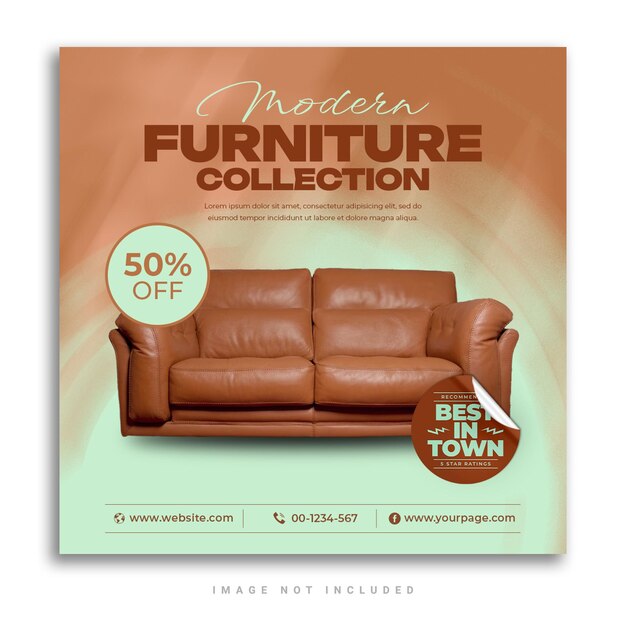 Modern Furniture sale Instagram social media post banner template