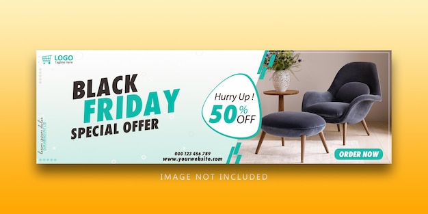 Modern furniture sale social media banner template