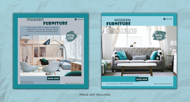 Modern Furniture sale social media and Instagram banner template