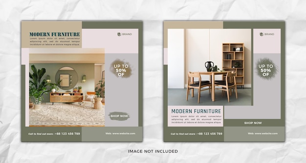 Modern Furniture sale social media and Instagram banner template