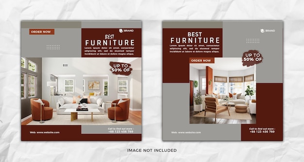 Modern Furniture sale social media and instagram banner template