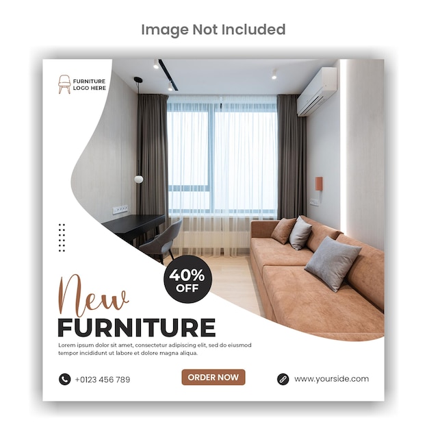 Modern furniture sale social media or instagram post template design