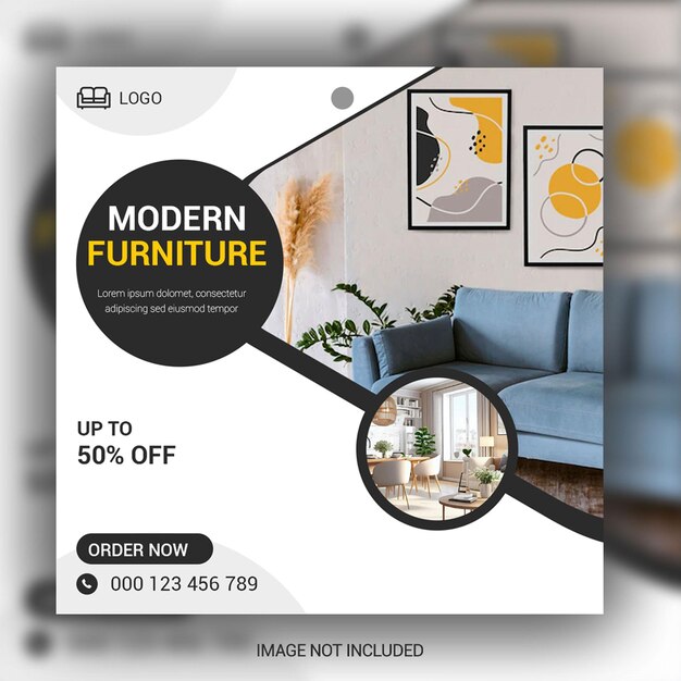 Modern furniture for sale social media post design