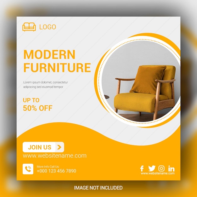 Modern furniture for sale social media post design