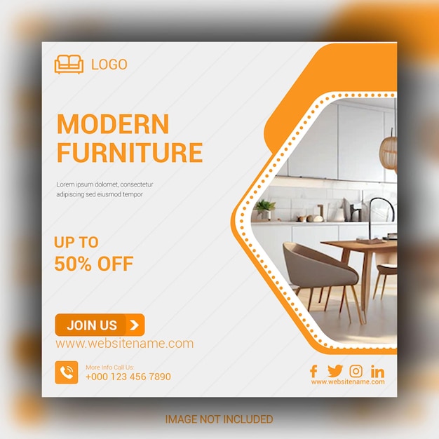 Modern furniture for sale social media post design