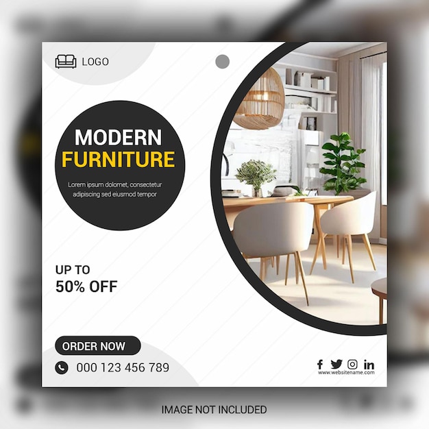 Modern furniture for sale social media post design