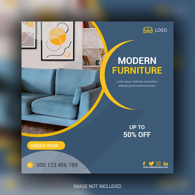 Modern furniture for sale social media post design