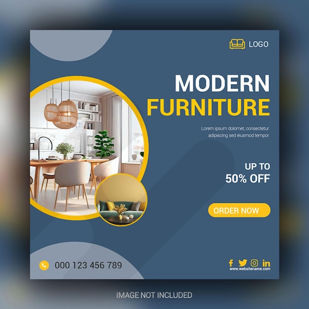 Modern furniture for sale social media post design