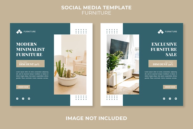 Modern furniture shop concept social media post template