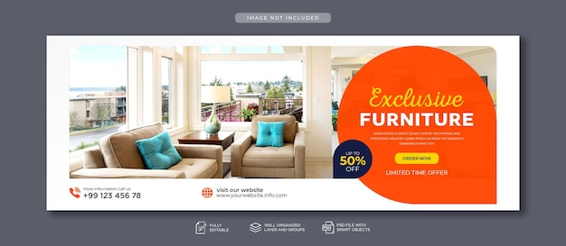 Modern Furniture social media facebook cover and web banner template