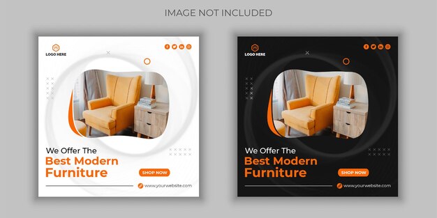 Modern furniture social media post and instagram banner template design