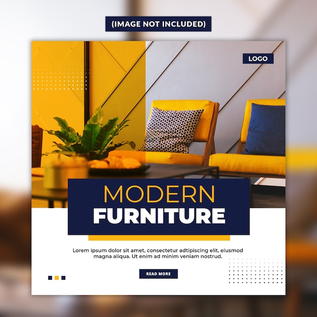 Modern furniture social media post template