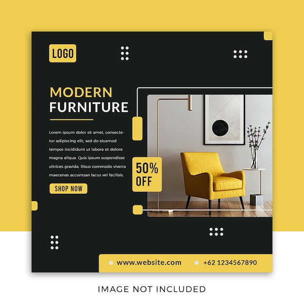 Modern furniture social media post template