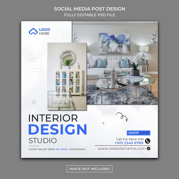 Modern furniture social media posts or instagram banner template design