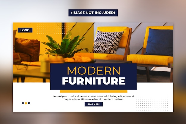 Modern furniture web banner template