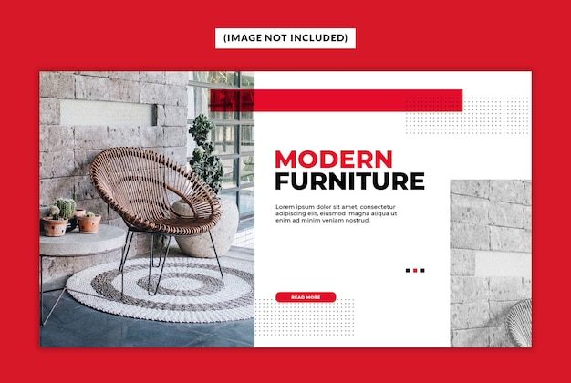 Modern furniture web banner template