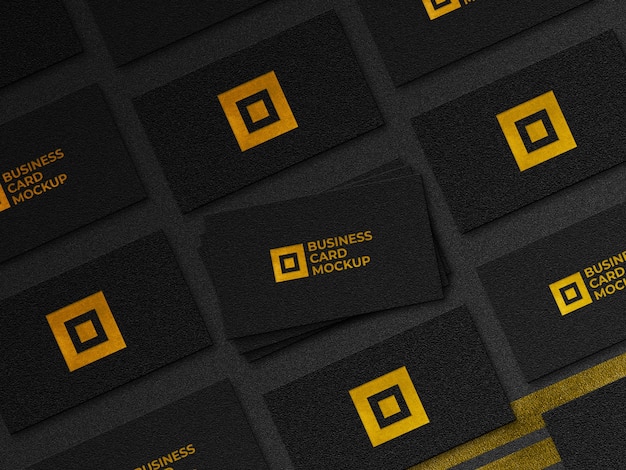 Modern golden business cards mockup