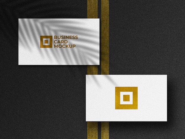 Modern golden business cards mockup