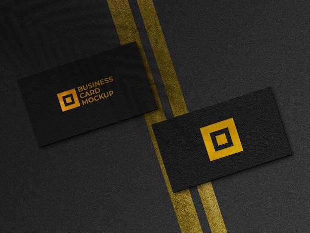 Modern golden business cards mockup