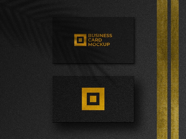 Modern golden business cards mockup