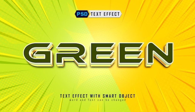 Modern green gold editable text effect