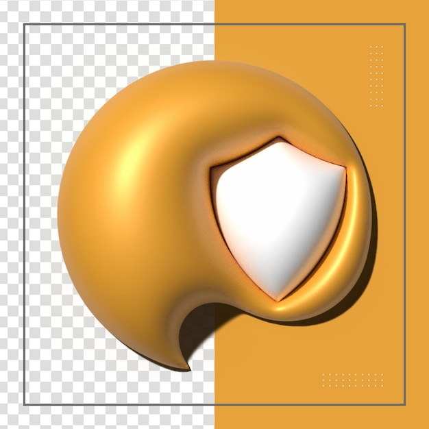 modern guard shield 3d render for psd composition