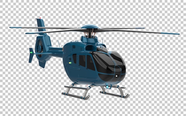 Modern helicopter on transparent background 3d rendering illustration