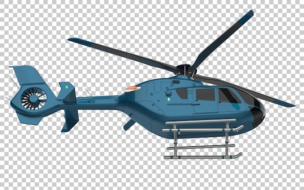 Modern helicopter on transparent background 3d rendering illustration