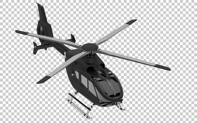 Modern helicopter on transparent background 3d rendering illustration