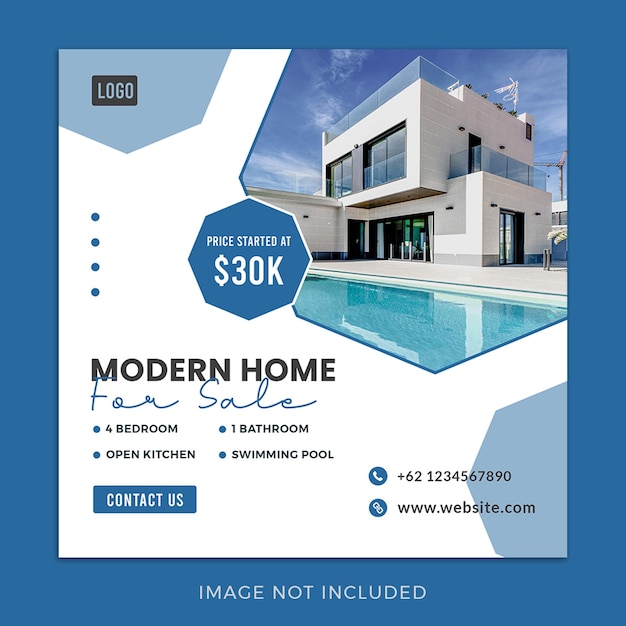 modern home property social media post template