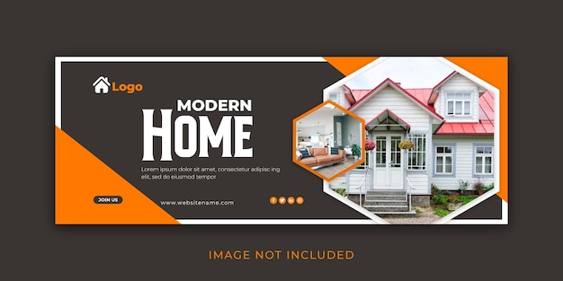 Modern home sale social media cover design template