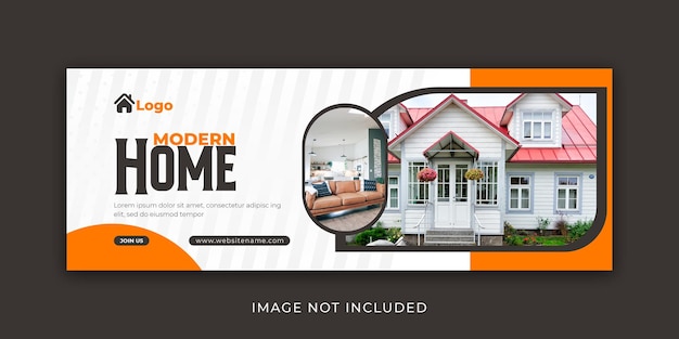 Modern home sale social media cover design template