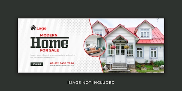 Modern home sale social media cover design template