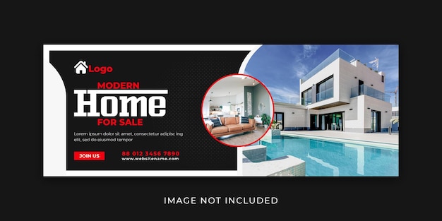 Modern home sale social media cover design template