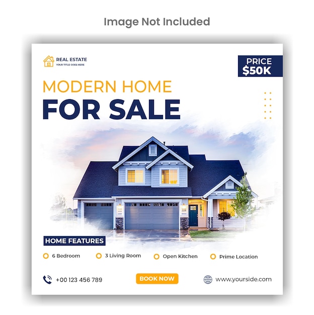 Modern home sale social media or instagram post design