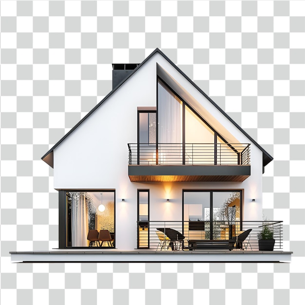 Modern home on transparent background