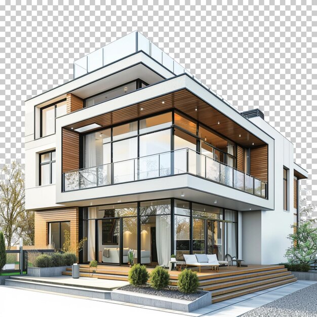 Modern house isolated on transparent background